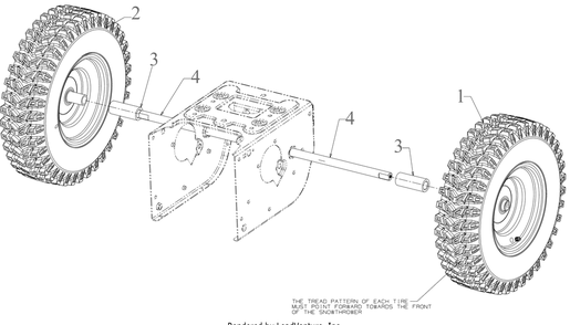 Wheels And Axle Diagram and Parts List for 3X26-INCH (31AH5JVAB56)(2023) Cub Cadet Snow Blower
